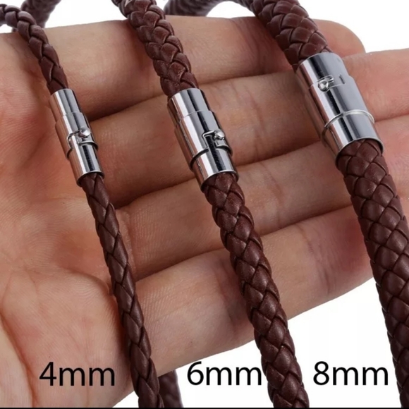 COPY - Men's leather braided rope necklace - Picture 2 of 9